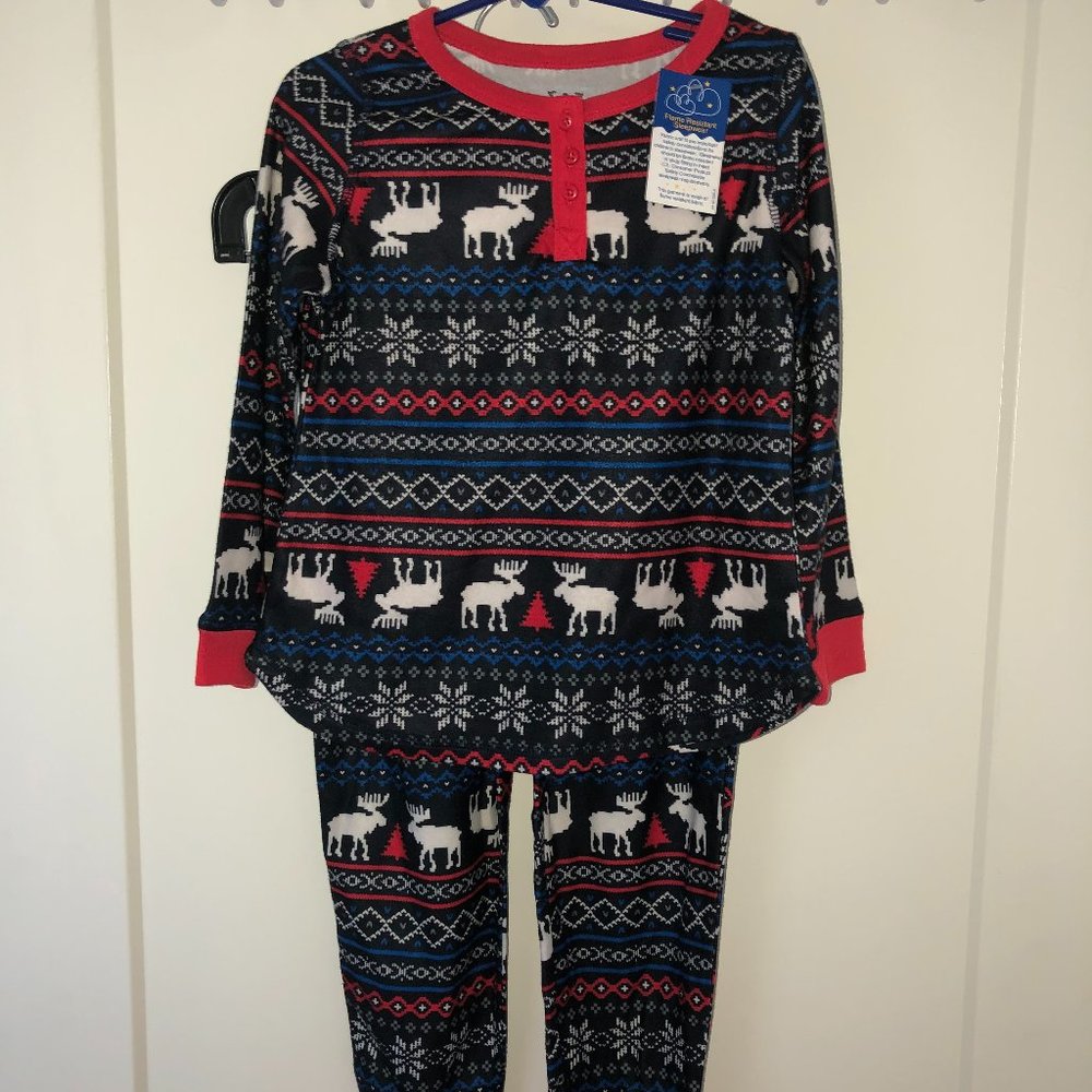 Lanz fairisle print fleece pajama set sz XS NWT